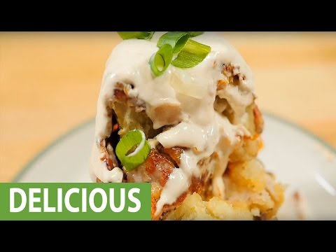 Make your own bacon potato volcano