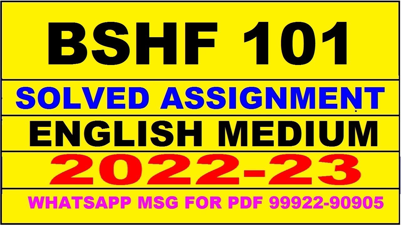 bshf 101 english assignment 2022 23