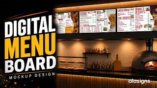 Digital Menu Board Design Mockup | Animated TV Menu Board for Restaurants & Cafés