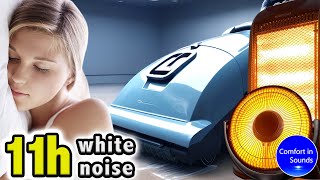Two Heater Sounds, One Smooth Vacuum Sound for sleeping, studying, focus | White Noise, Dark Screen