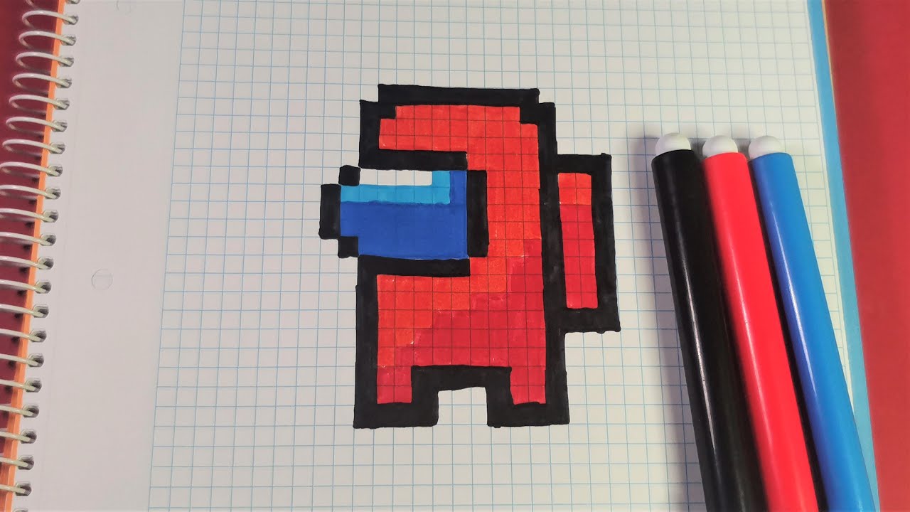 Como dibujar AMONG US personaje | Pixel Art - thptnganamst.edu.vn