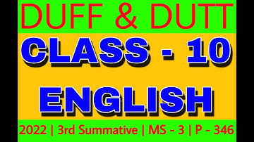 Class 10 English | Duff and Dutt English Question Bank 2022 | Class X English Solution | MS - 3