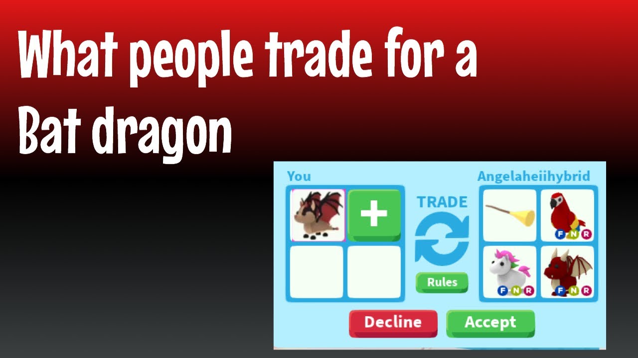 what people trade for a bat dragon on adopt me! - YouTube