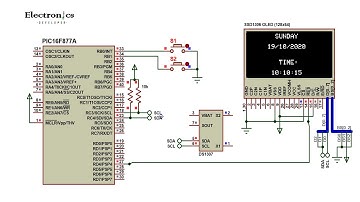 Real time clock with PIC16F877A, SSD1306 OLED and DS1307