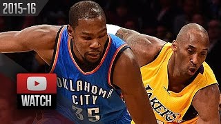 Kevin Durant vs Kobe Bryant Duel Highlights (2015.12.23) Lakers vs Thunder - TOO SICK!