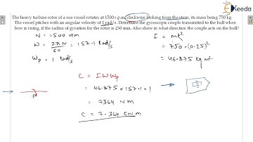 Numericals 2: Gyroscopic Couple on Naval Ship | Gyroscope | GATE Theory of Machines and Vibrations