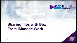 Sharing Files with Box from iManage Work Net Worth