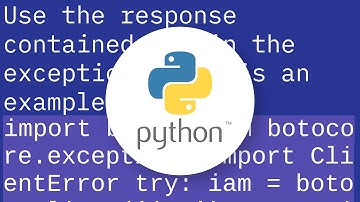 How to handle errors with boto3?