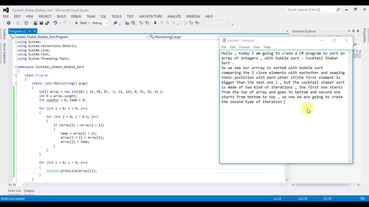 C# - Bubble sort