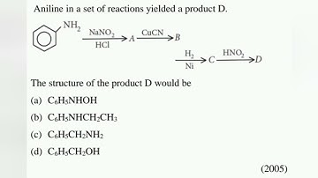 Aniline in a set of reactions yielded a product D.The structure of the product D would be
