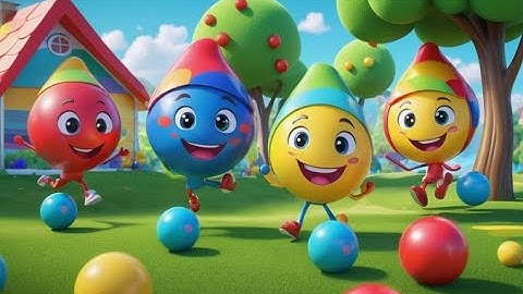 Four Bouncy Balls Go Big and Small | Fun Size and Opposites Song for Kids | Learn Big and Small