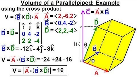 Calculus 3: Vector Calculus in 3-D (30 of 35) Volume of a Parallelpiped: Example
