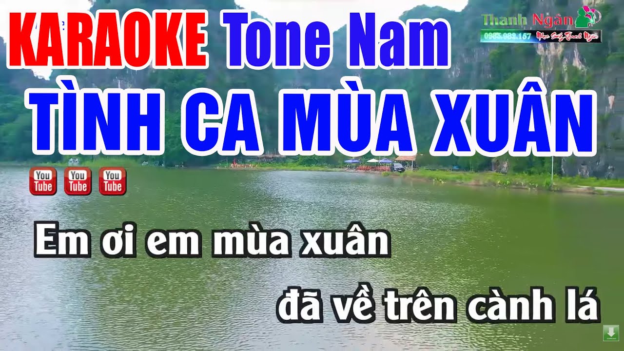 Tình Ca Mùa Xuân KARAOKE Tone Nam - Nhạc Sống Thanh Ngân