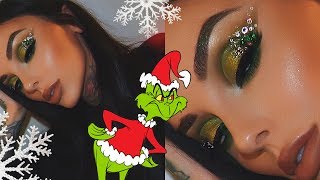 THE GRINCH INSPIRED HOLIDAY MAKEUP | JINGLE BELLE CHRISTMAS
