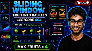 🔥Sliding Window Pattern | Leetcode 904 | Fruit Into Baskets | DSA Series | Python | Telugu | #dsa