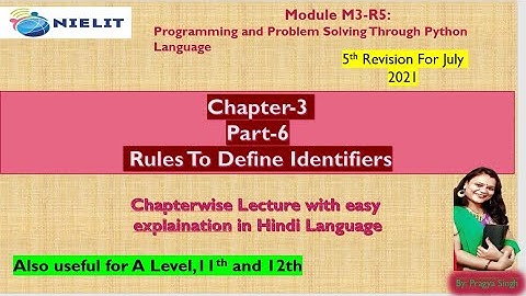 #olevel #nielitolevel | #identifier in #python (hindi)  #m3r5 #identifier #python identifier #rules