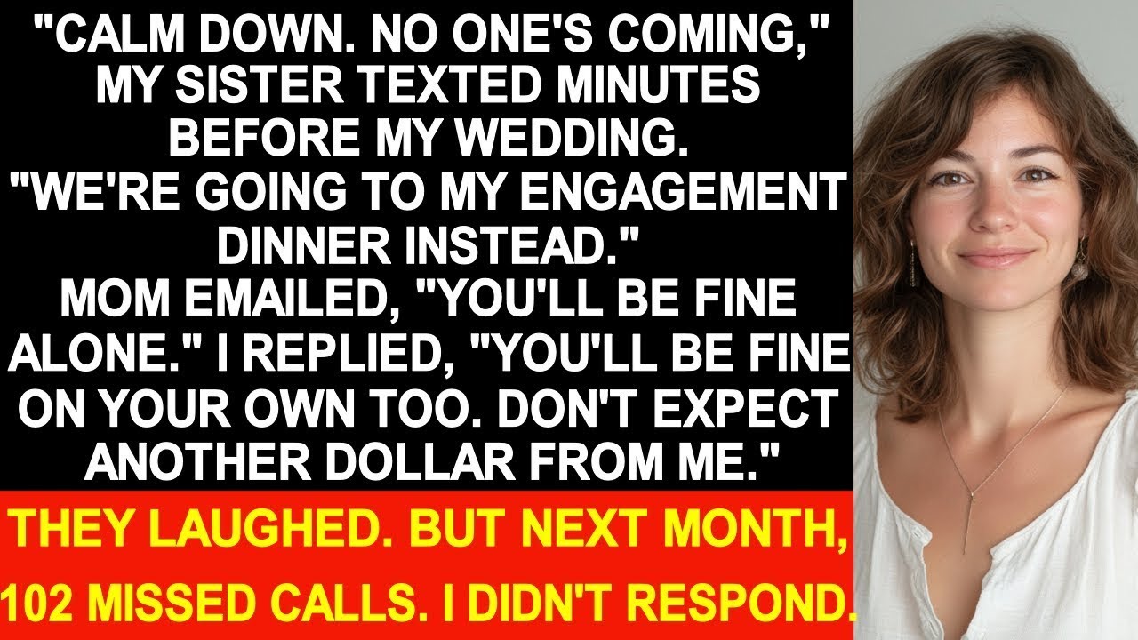 My family canceled their attendance just minutes before my wedding ceremony. So I quit too...