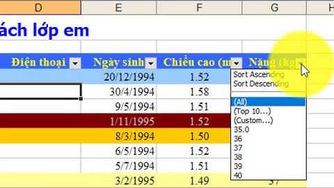 Bài 8  Sắp xếp và lọc dữ liệu Tin học lớp 7