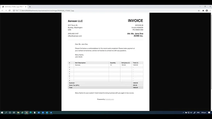 Robotics Process Automation (RPA) Invoice upload and processing demo.