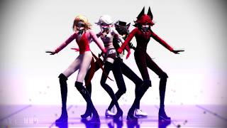 「MMD Hazbin Hotel」 Alastor, Angel Dust, Lucifer, Husk | Burnt Rice