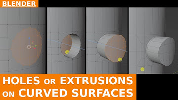 BLENDER basics - Making holes or extrusions on curved surfaces with LoopTools Circle