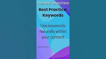Best Practice: Keywords - Use keywords naturally within your content #keywords #bestpractices