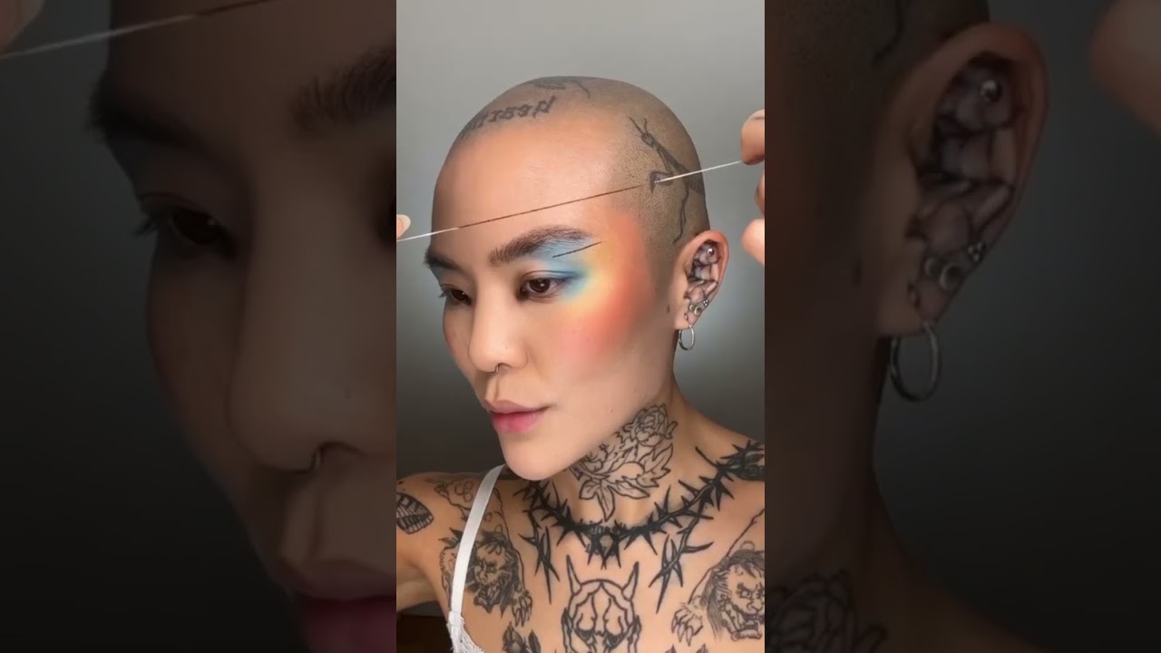 Editorial Makeup Look Using Floss