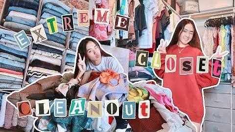 EXTREME CLOSET CLEANOUT 2021 | decluttering & organizing all my clothes