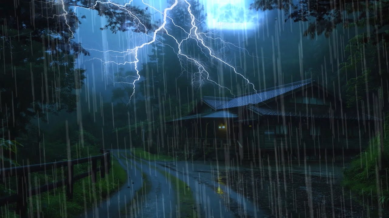 Sleep in 5 minutes with the sound of Heavy rain and Thunder late at ...