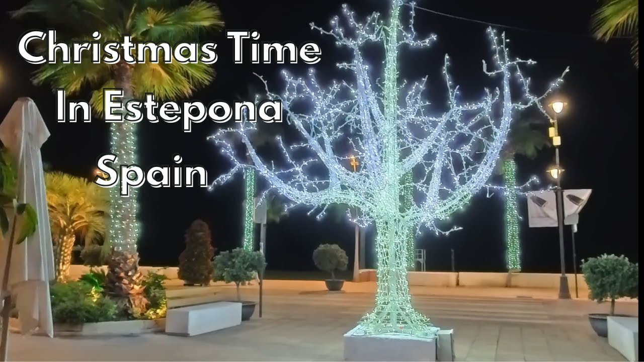 An Evening walk around Estepona, Spain at Christmas Time