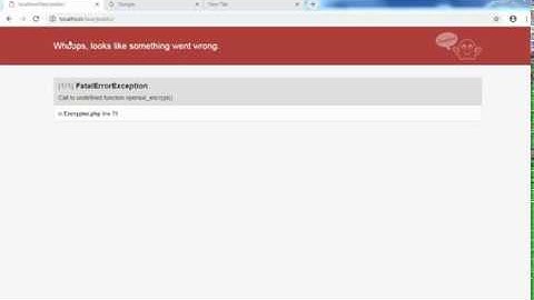 How to solve Error  call to undefined function  openssl_encrypt()