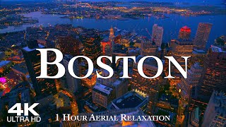 [4K] BOSTON 2024  1 Hour Relaxation Drone Aerial | Cambridge Massachusetts USA United States