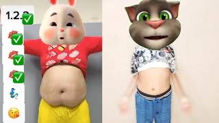 Super cute fat Rabbit and talking tom - Funniest stomach dance by Fauzi channel 23,336 views 2 years ago 21 seconds