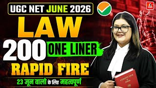 UGC NET Law | UGC NET Law 200 One Liner Questions | UGC NET Law PYQ By Diksha Mam