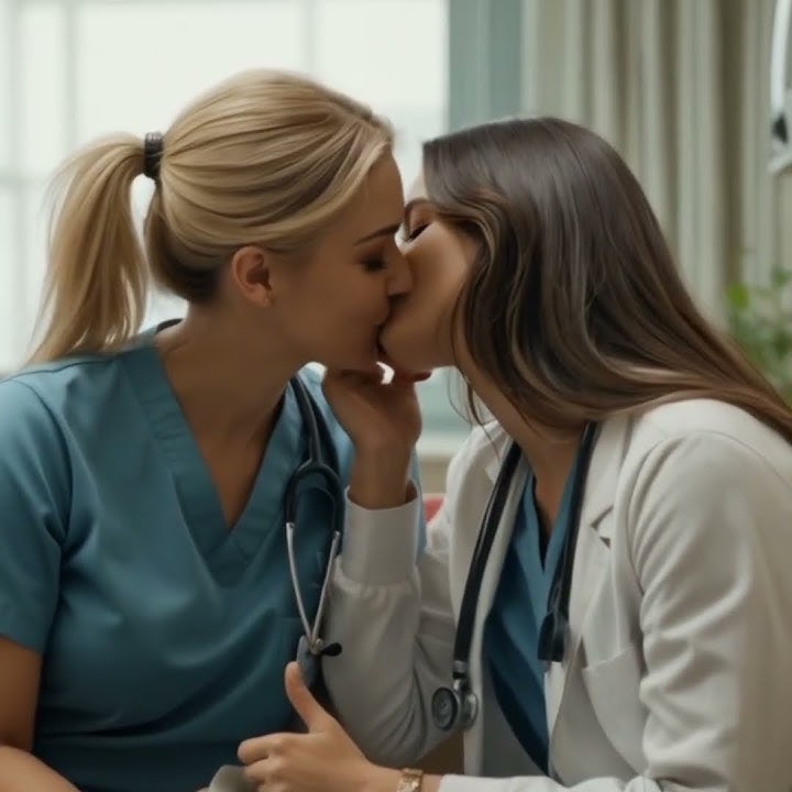 Empowering Representation  Two Women Doctors Kiss on Camera #lesbian #kiss