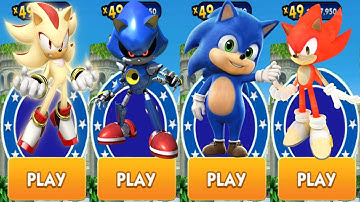Sonic Dash - Super Shadow vs Baby Sonic vs Metal Sonic vs Fire Sonic vs All Bosses Zazz Eggman