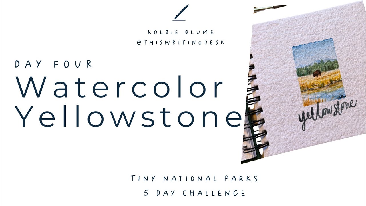 Маленькие национальные парки с акварелью: Йеллоустоун | Урок по акварельному пейзажу для начинающих