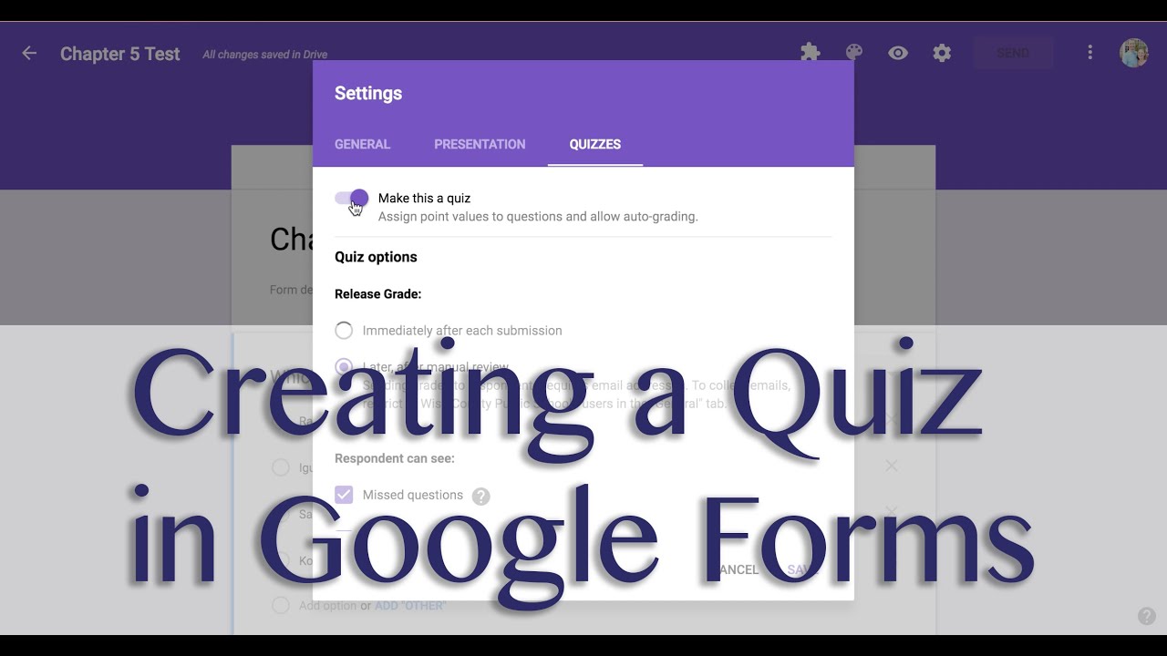 Technology Tip of the Week - Creating a Quiz in Google Forms - YouTube