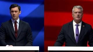 Jon Ossoff, Mike Collins spar on debate stage screenshot 2