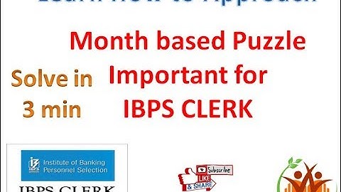 Puzzle 2 in English| IBPS Clerk| Canara Bank| Month based Puzzle