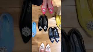 レースフラットビジューパンプス [I1805]