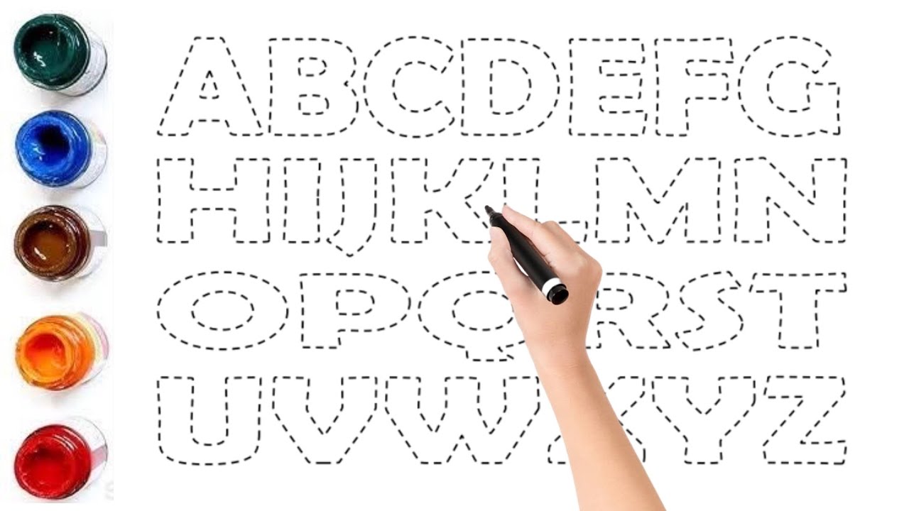 Let's Learn To Draw and Paint Alphabet A to Z For Kids/Easy Step By Step Drawing & writing Tutorial 