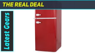 Commercial Cool CCRRD45HR 4.5 Cu. Ft True Freezer Vintage Style Retro Fridge Red Refrigerator