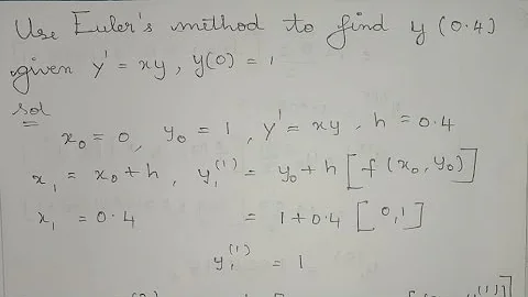 use euler's method to find y (0.4) given y^1=xy, y(0)=1, try hard, easy solving method, euler method