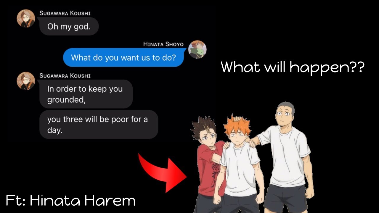 The Chaotic Trio go poor for a day!? | Ft: Hinata Harem | Haikyuu Text