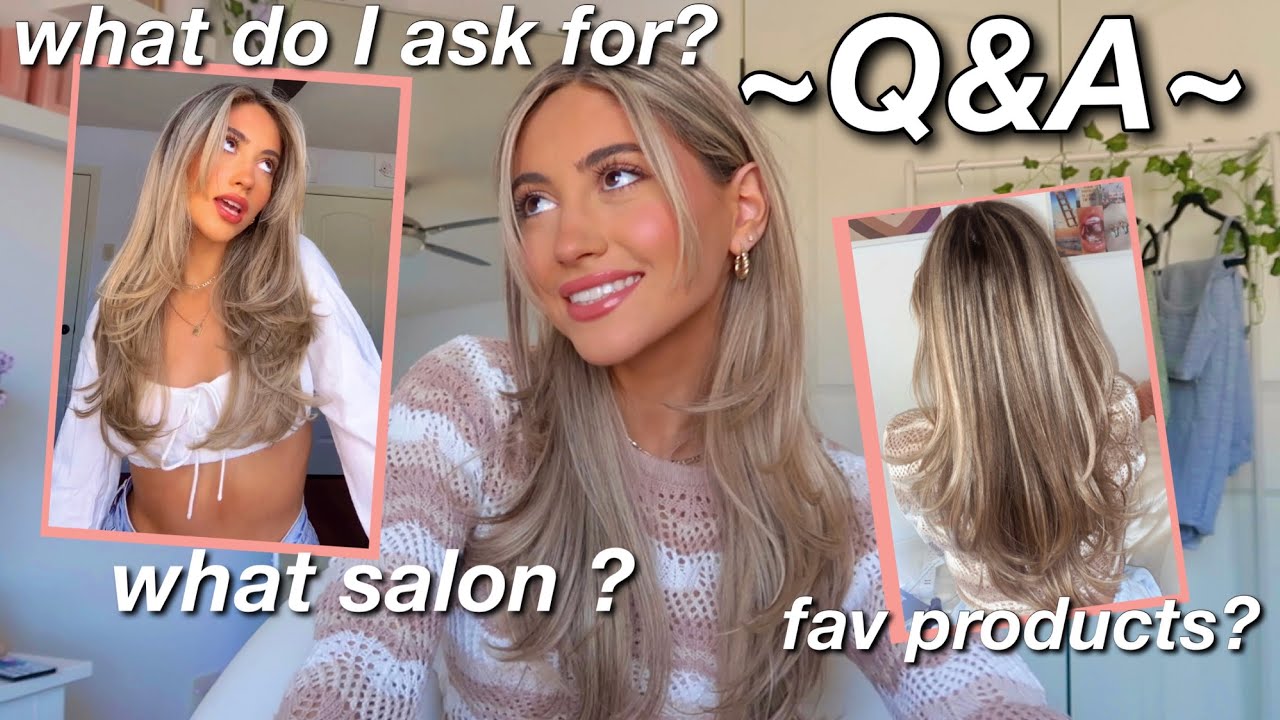 a hair Q&A (what I ask for, where I go, FAV products & more!) *layered hair + curtain bangs