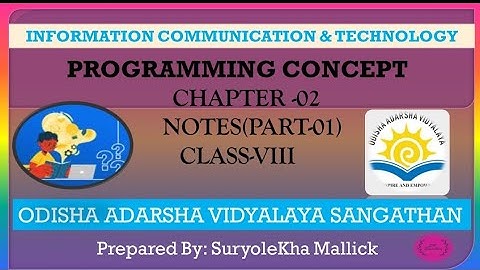 OAVs Class-8th ICT Notes# chapter -2#Programming Concept#Oavs