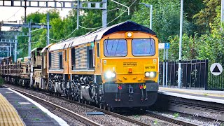 Class 66 Ex-European 66798 66790 Speed Through Tilehurst With Loaded Rail