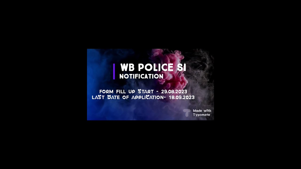 wb police si notification 2023 |wb police si 