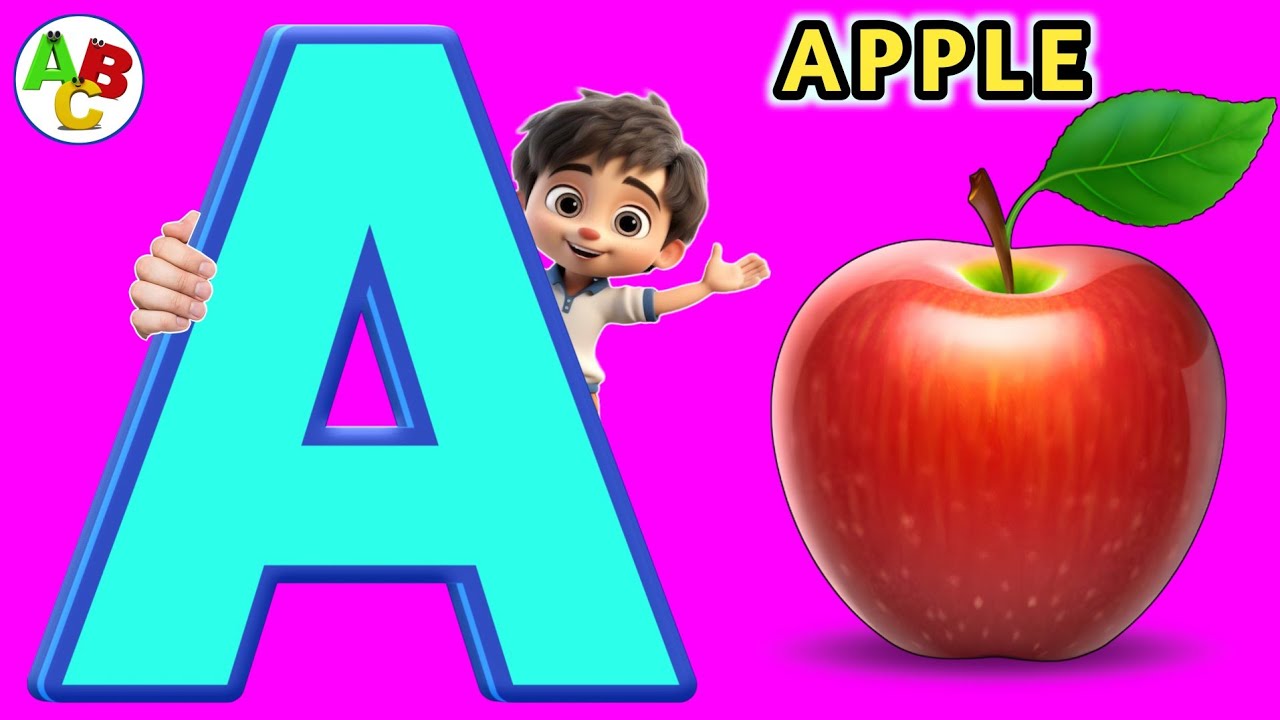 Apple - あいうえおページ A for Apple to Z for Zebra | Phonics Song Starting with A for